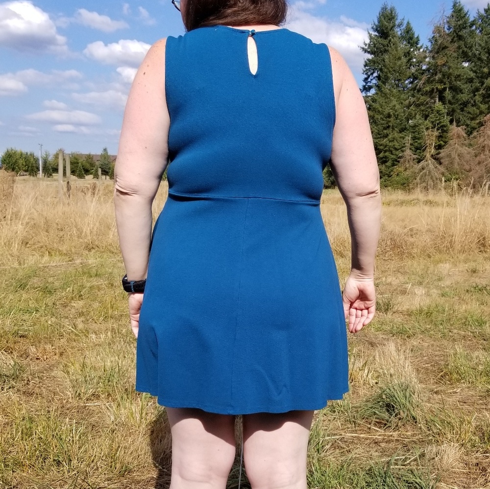 3X Monteau blue skater dress - Picture 3 of 4
